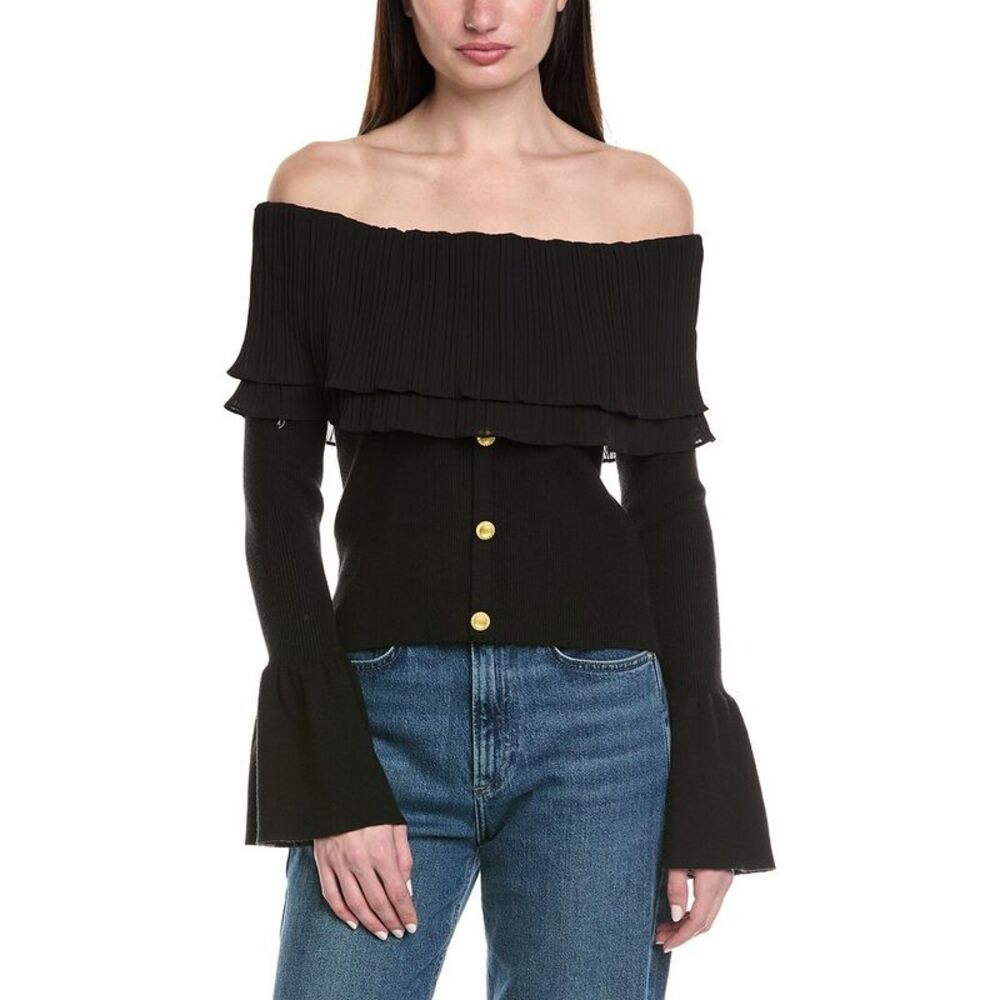Madison Miles Womens  Off-The-Shoulder Top, Black